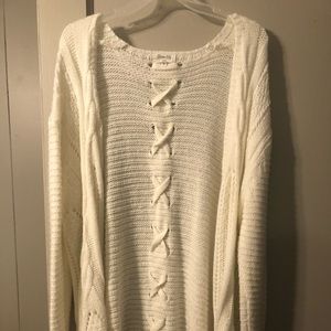 White knit cardigan